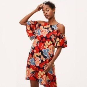 EUC LOFT Print Cold Shoulder Summer Dress